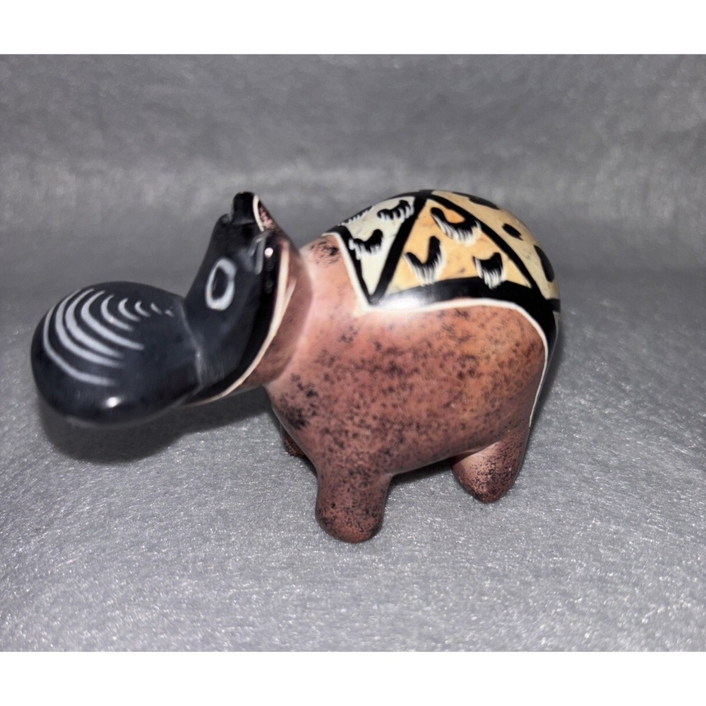 Handmade‎ Carved Smooth Soapstone Mini African Hippopotamus Hippo Made In Kenya